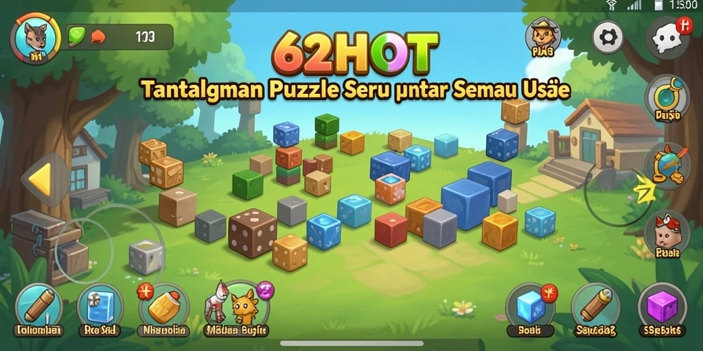 Screenshot gameplay <strong>62HOT</strong> menampilkan teka-teki yang menarik dan grafis menawan.