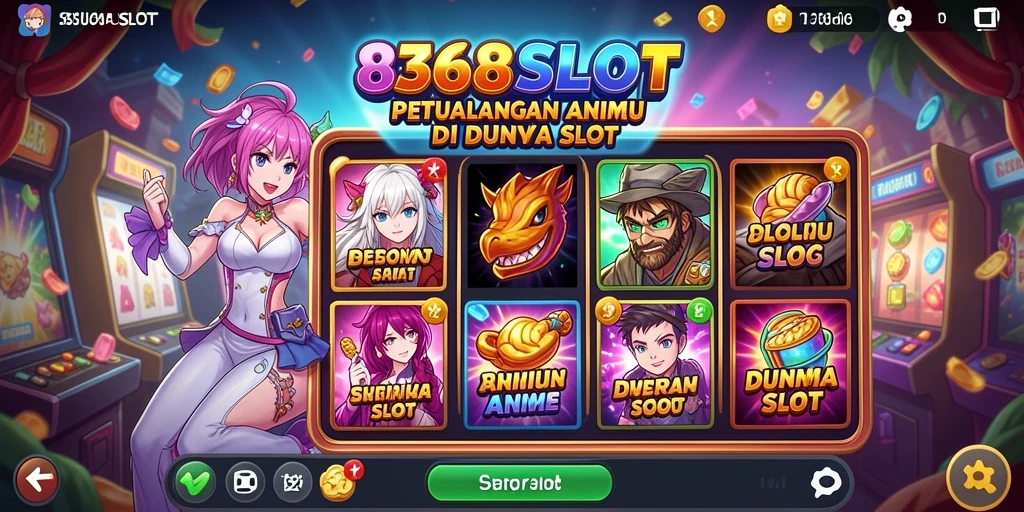 Screenshot gameplay 8368SLOT menampilkan karakter anime beraksi di dunia slot.