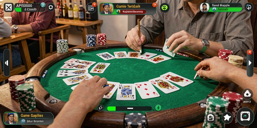 Tampilan gameplay menarik dalam API5000 yang penuh aksi Gaple.