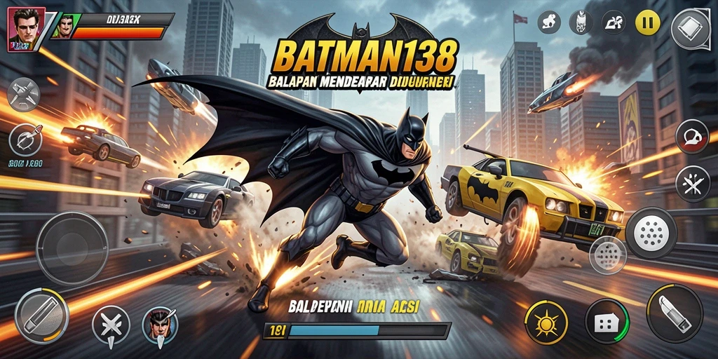 Tangkapan layar menampilkan aksi balapan yang mendebarkan di BATMAN138.