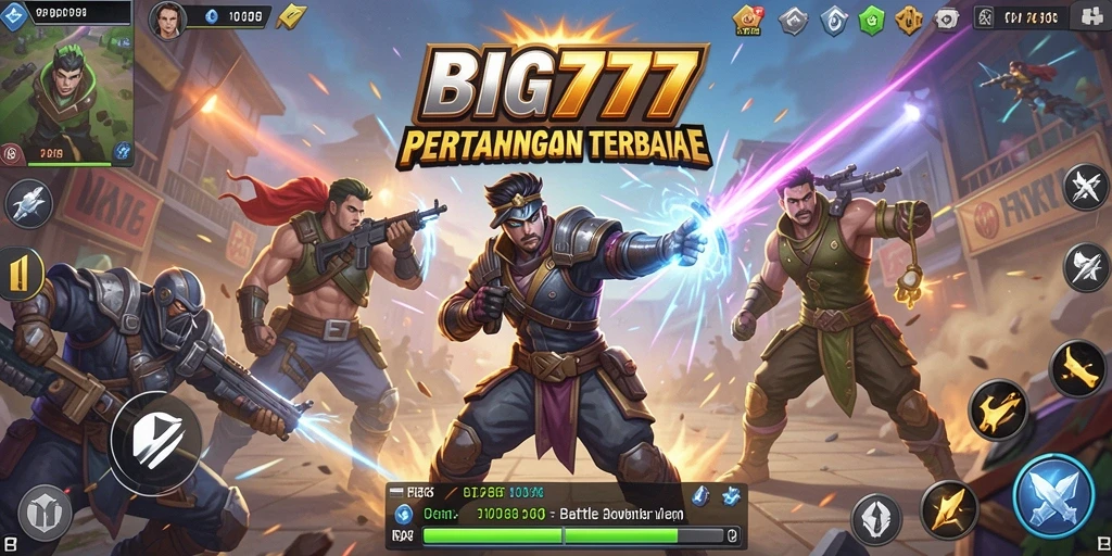 Screenshot utama BIG777 menampilkan momen mendebarkan di arena Battle Royale.