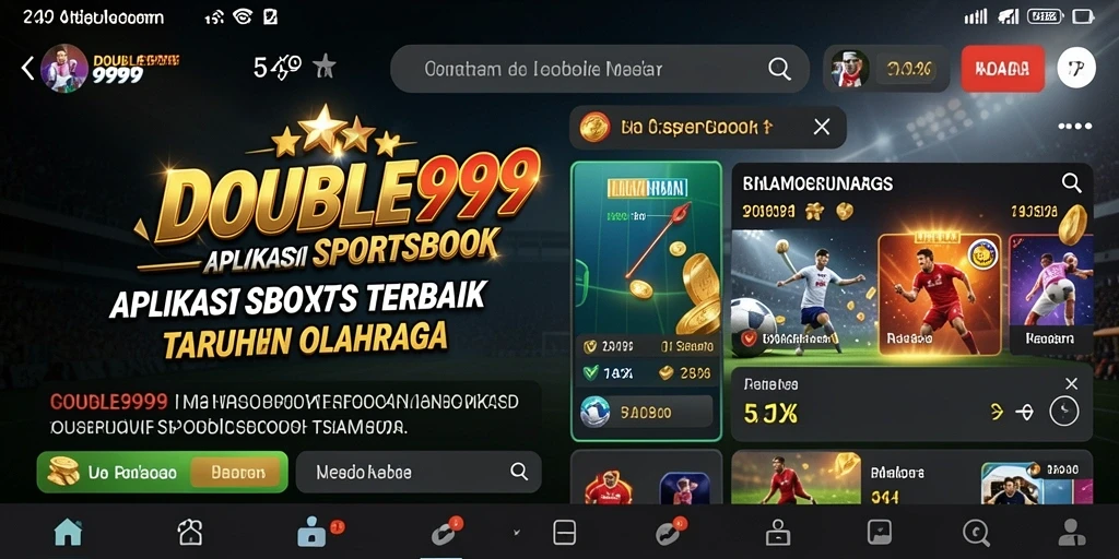 Tampilan menarik dari gameplay aplikasi Sportsbook DOUBLE999.