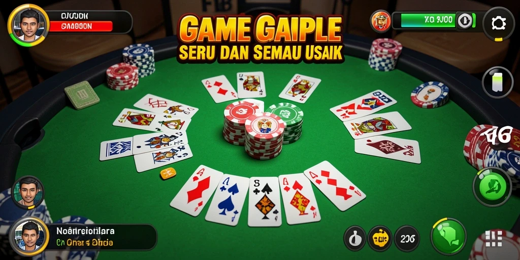Tampilan gameplay Gaple yang menarik dan seru di FO8.