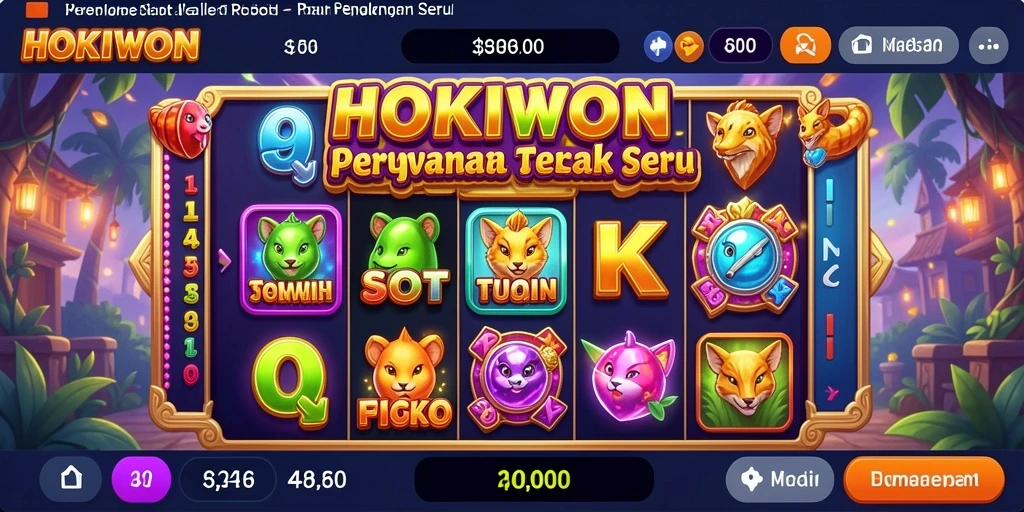 Tampilan gameplay HOKIWON dengan grafis slot yang menarik.