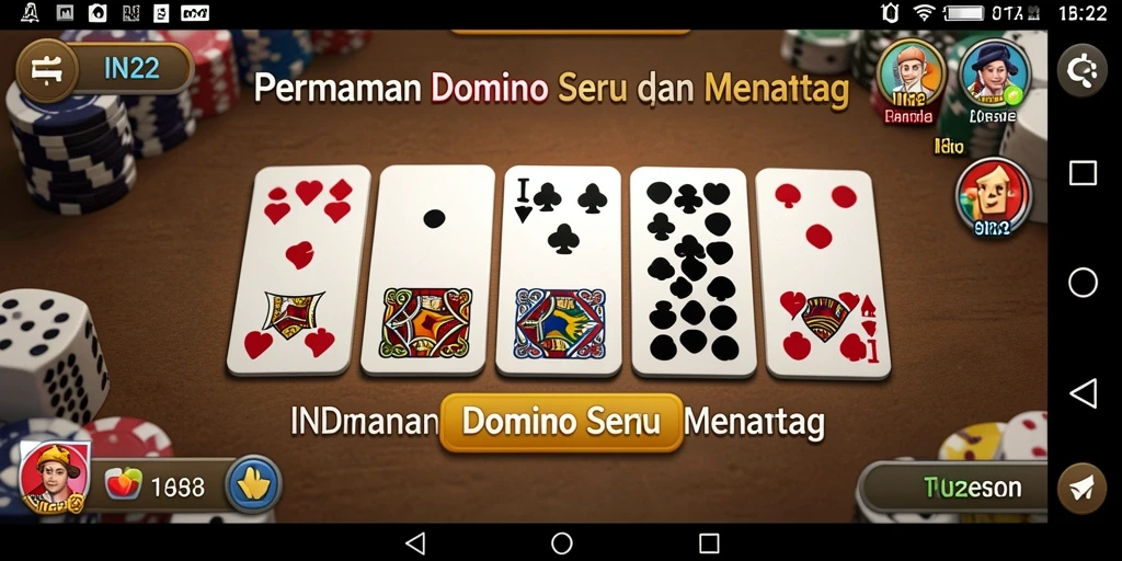 Screenshot gameplay IN22 yang menunjukkan keseruan bermain domino.
