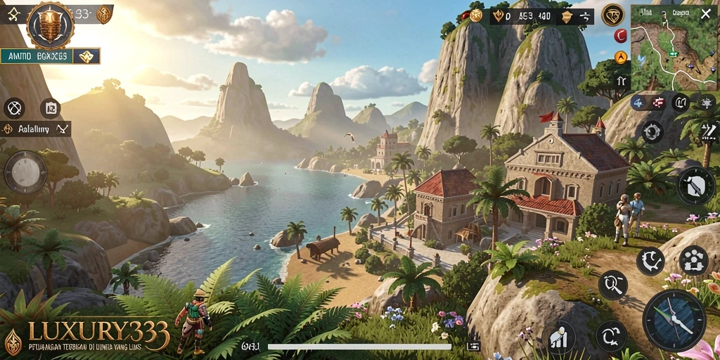 Tampilan gameplay LUXURY333 di dunia yang luas dan menakjubkan.