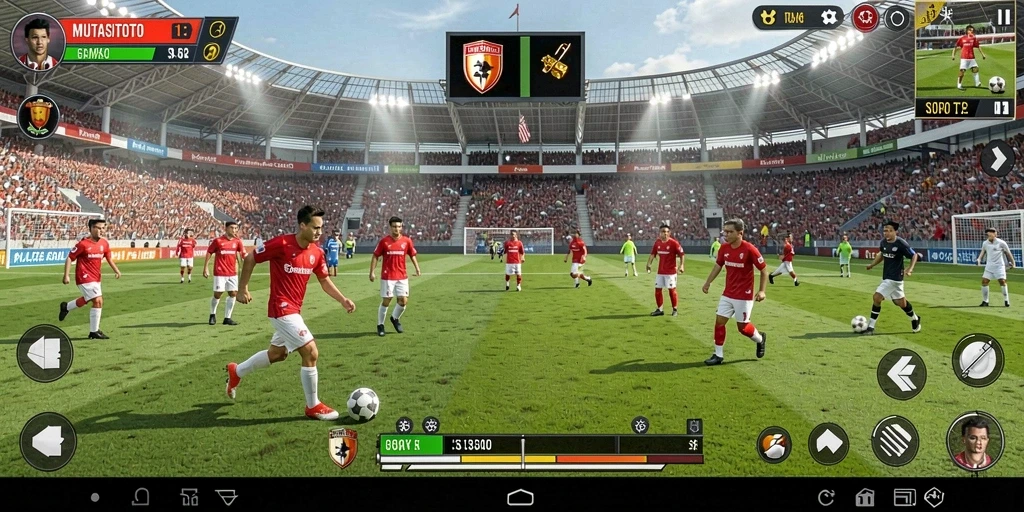 Tampilan gameplay MUTASITOTO yang mendebarkan dan realistis dalam sepak bola.