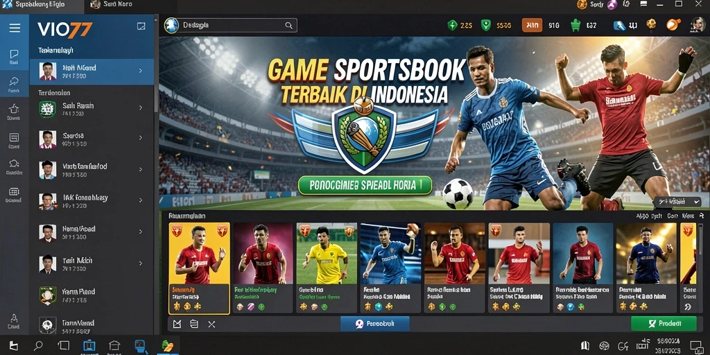 Tangkapan layar utama VIO77 menampilkan tampilan taruhan Sportsbook yang menarik.