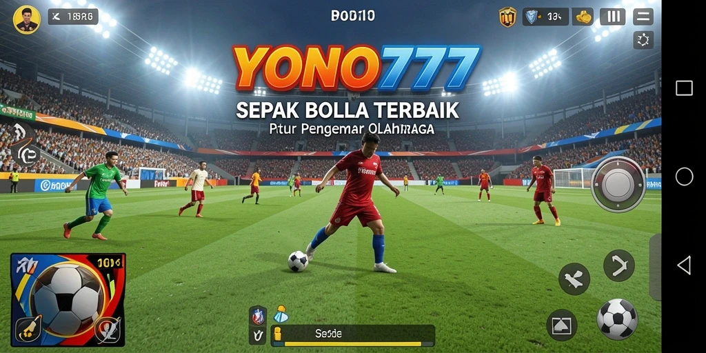 Tampilan gameplay YONO777 dengan aksi sepak bola seru.