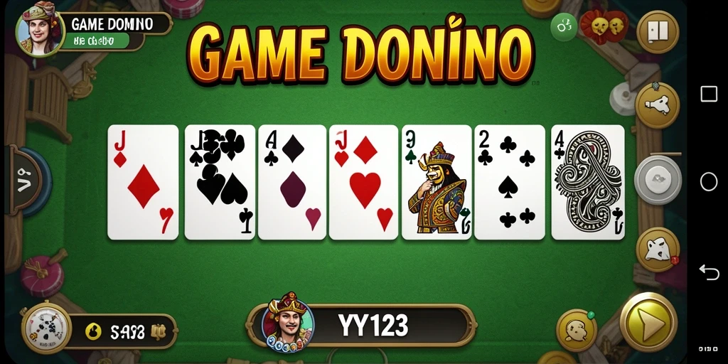 Tampilan permainan domino yang seru dan interaktif.